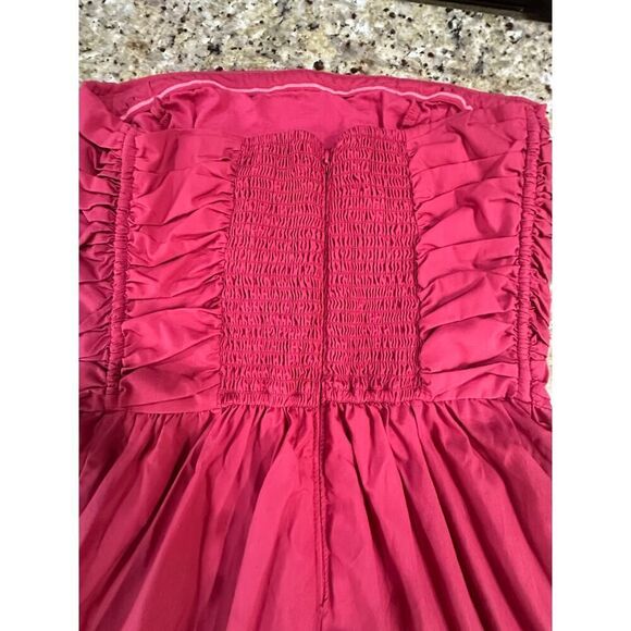 Abercrombie & Fitch Emerson Pink Ruched Strapless Romper Women's Small Tall - Picture 6 of 16